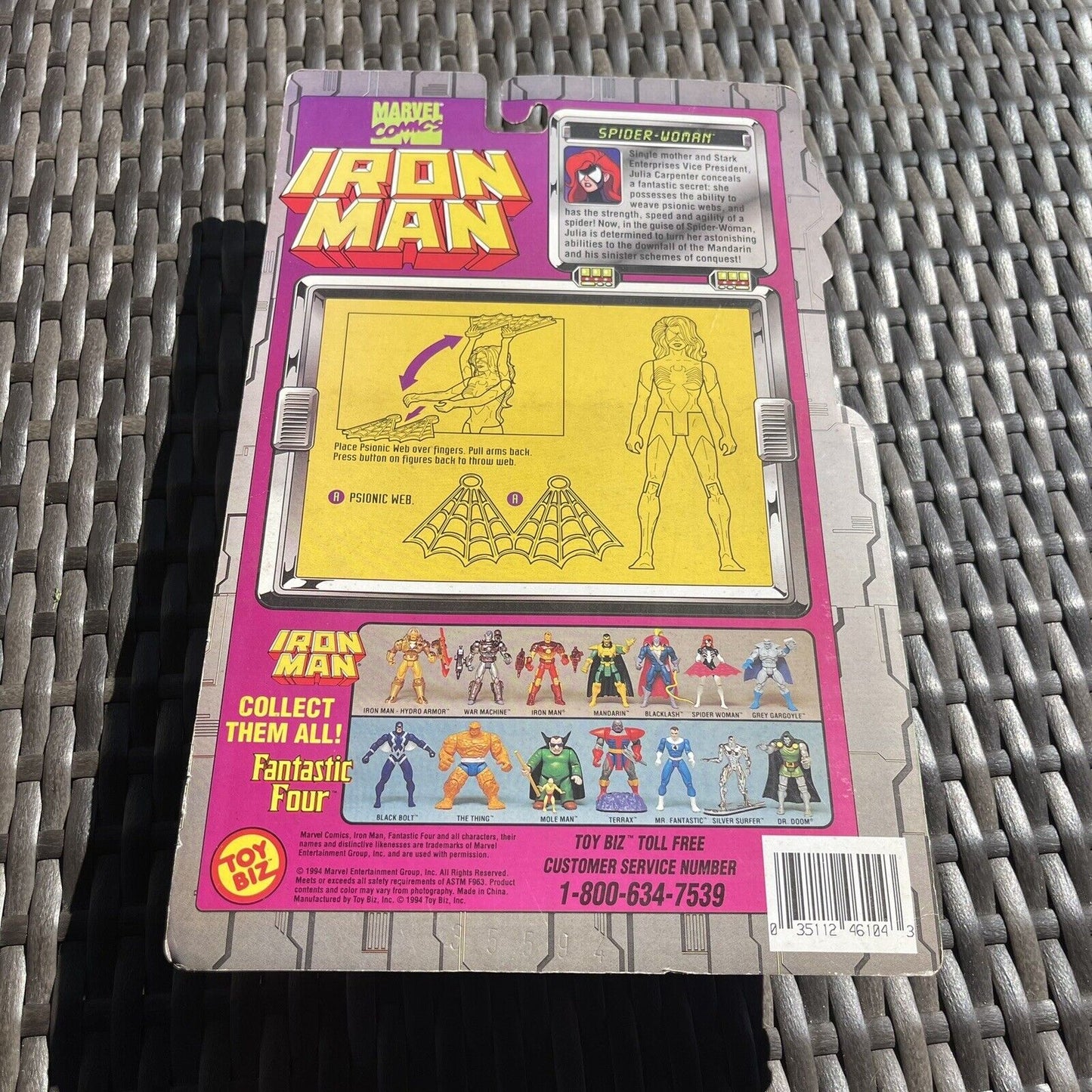Iron Man SPIDER WOMAN Psionic Web Hurling Action Figure 1994 Toybiz MARVE