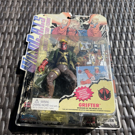 Jim Lees Wild C.A.T.S GRIFTER Action Figure Collector Card Sealed 90s Vintage