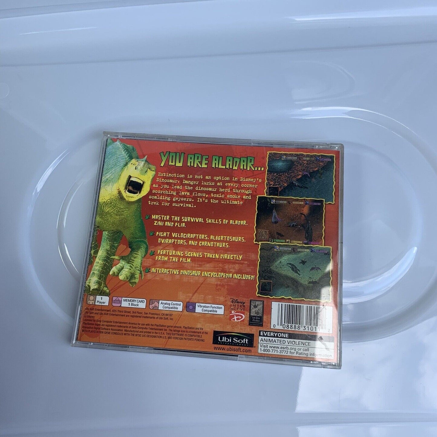 Disneys Dinosaur (Sony PlayStation 1) PS1 Complete Tested w/ Manual & Reg Card