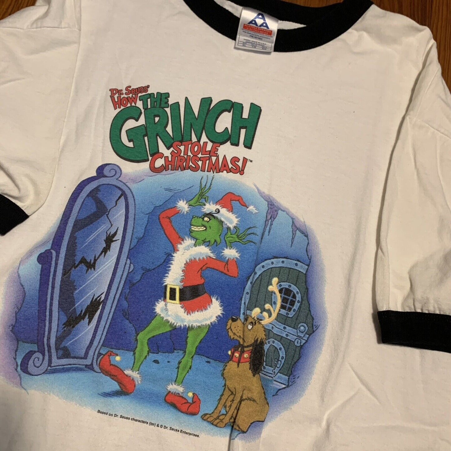 VTG Dr. Seuss How The Grinch Stole Christmas Sz XL TShirt Movie Promo Jim Carrey