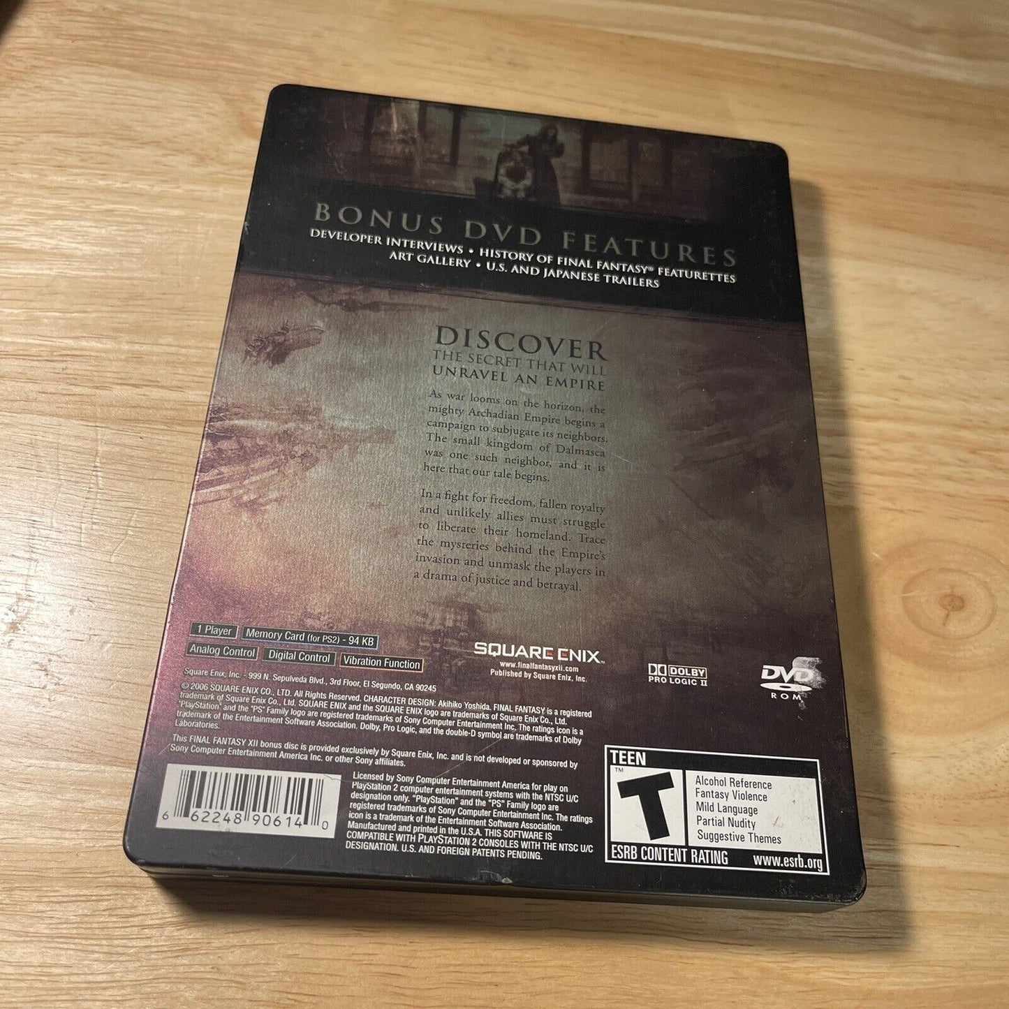 Final Fantasy XII [12] Collector's Edition SteelBook (PlayStation 2, 2006) PS2
