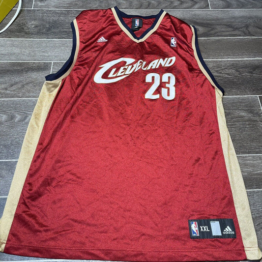 Vintage Adidas Lebron James Cleveland Cavaliers Wine Jersey XXL 2XL Cavs NBA