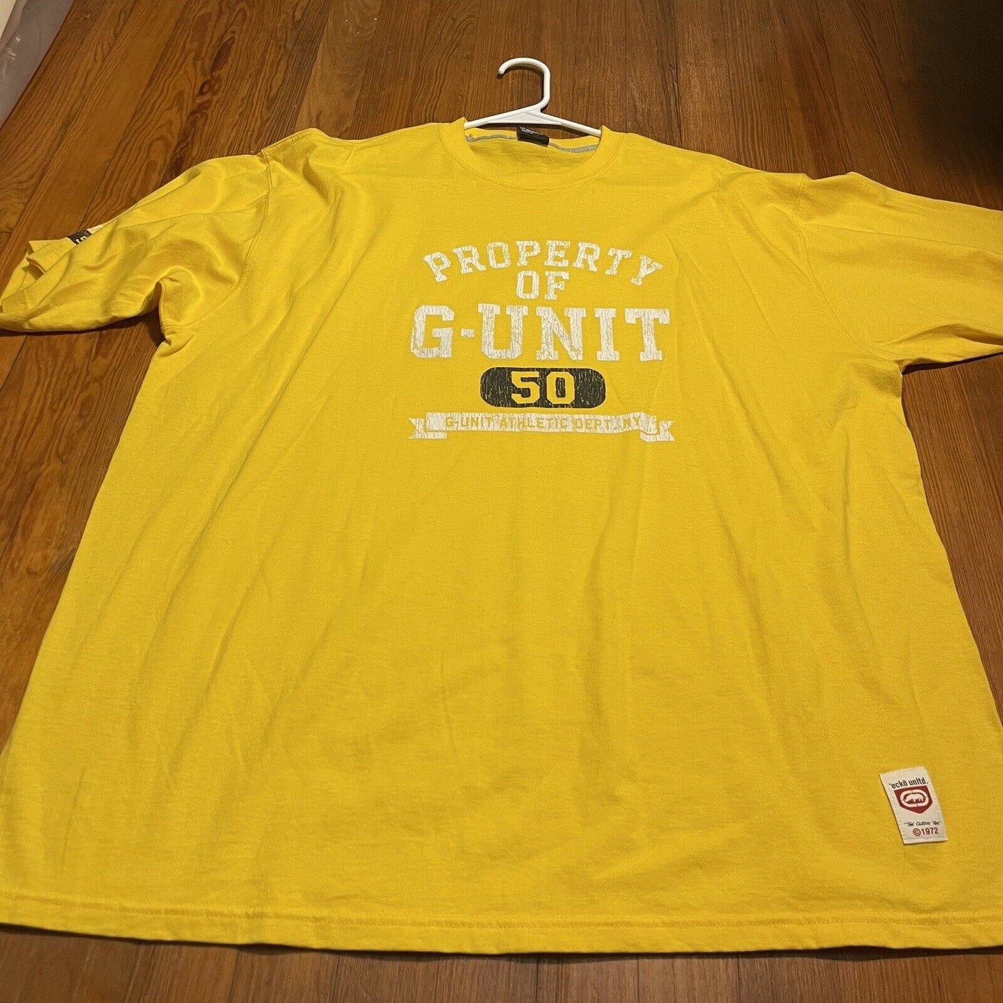 Vintage 90's G-Unit Raw Heavyweight Logo T-shirt Mustard Size 3xl