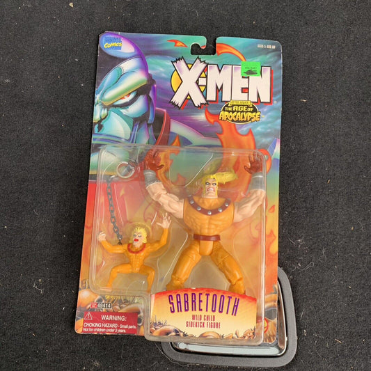 Vintage 1995 X-Men Age of Apocalypse Sabertooth w Child Action Figure ToyBiz NIP