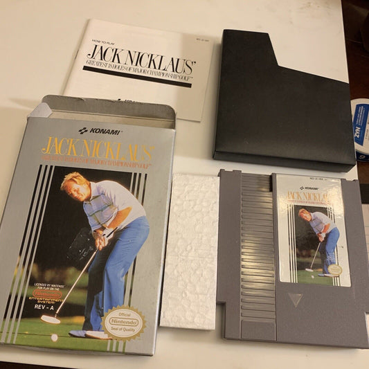 NES Jack Nicklaus Golf Video Game Near Mint CIB Konami Nintendo 1989