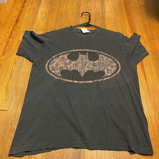 Vintage 1991 Batman Returns Logo Movie Promo T-Shirt Black Size Large