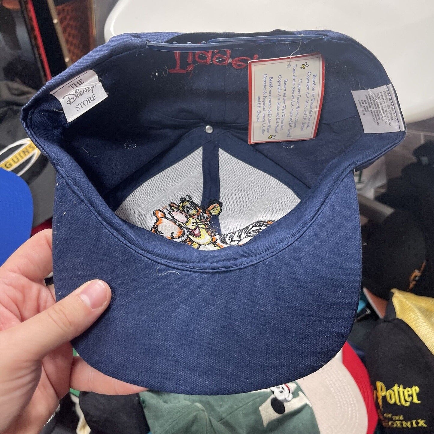 Vintage Disney Store TIGGER TIGER POOH Snapback cap hat - Adult Size
