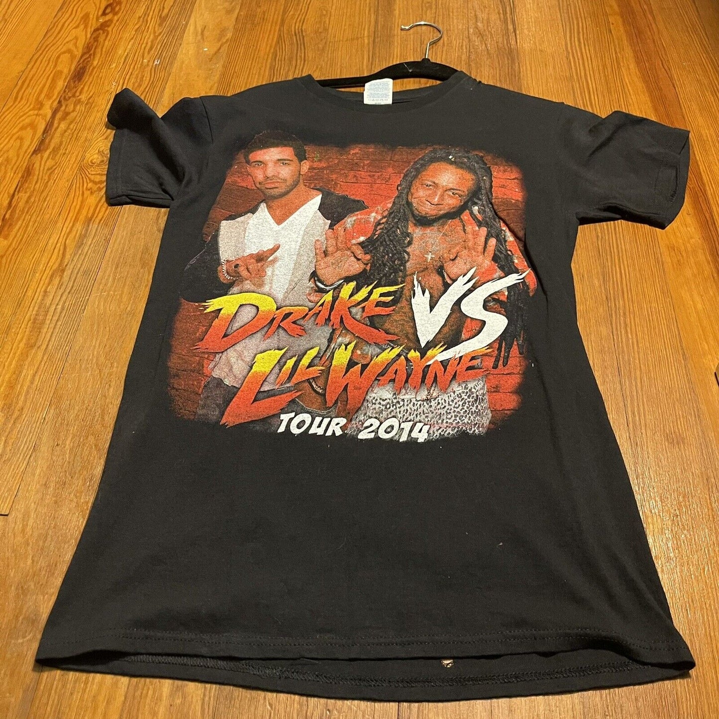 Drake Vs. Lil Wayne Tour 2014 Double Sided Blue T-Shirt Men Small