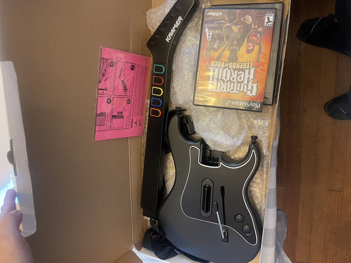 Guitar Hero III: 3 Legends of Rock Bundle PS2 PlayStation 2 Black Kramer w/Game