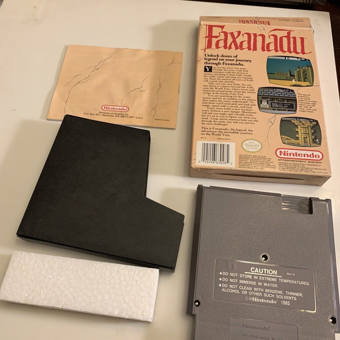 Faxanadu (Nintendo NES, 1989) CIB * Complete  Exc/ NM Cond W/ Box & Manual