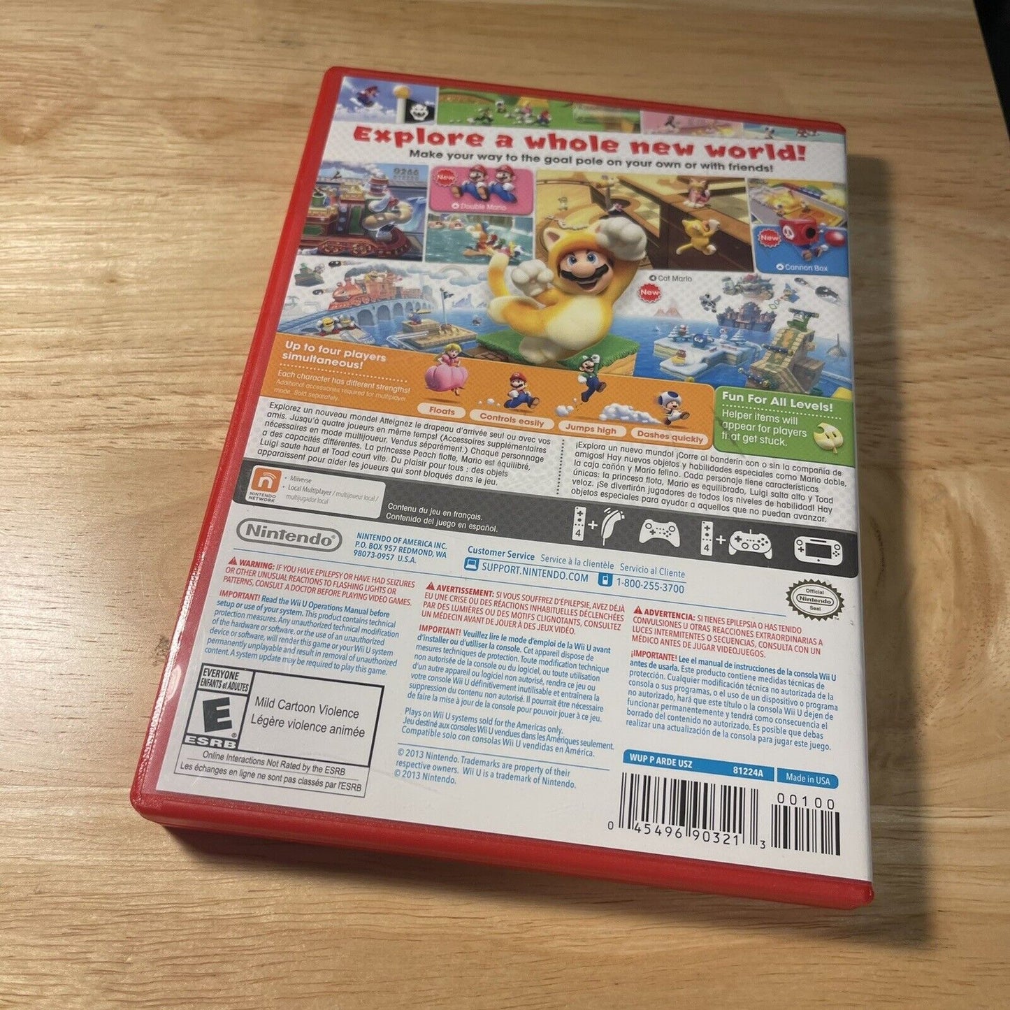 Super Mario 3D World CIB (Nintendo Wii U, 2013) Complete