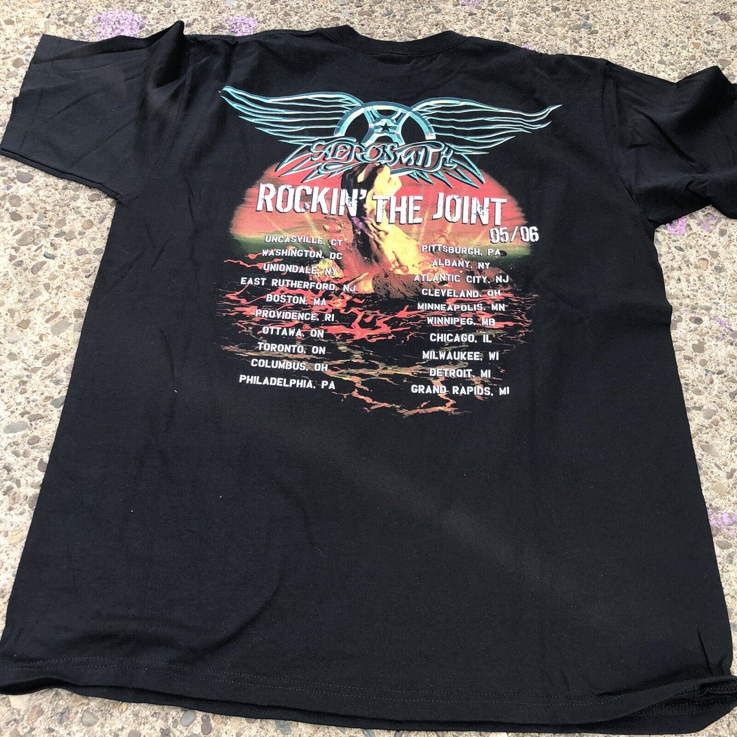 2005-06 Aerosmith Rockin' The Joint Tour T-Shirt Size Medium Black Band Tee
