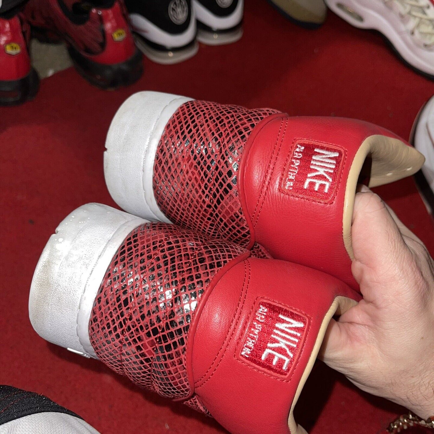 Nike Air Python Lux (632631-601) Red Snakeskin Retro ) Size 10.5