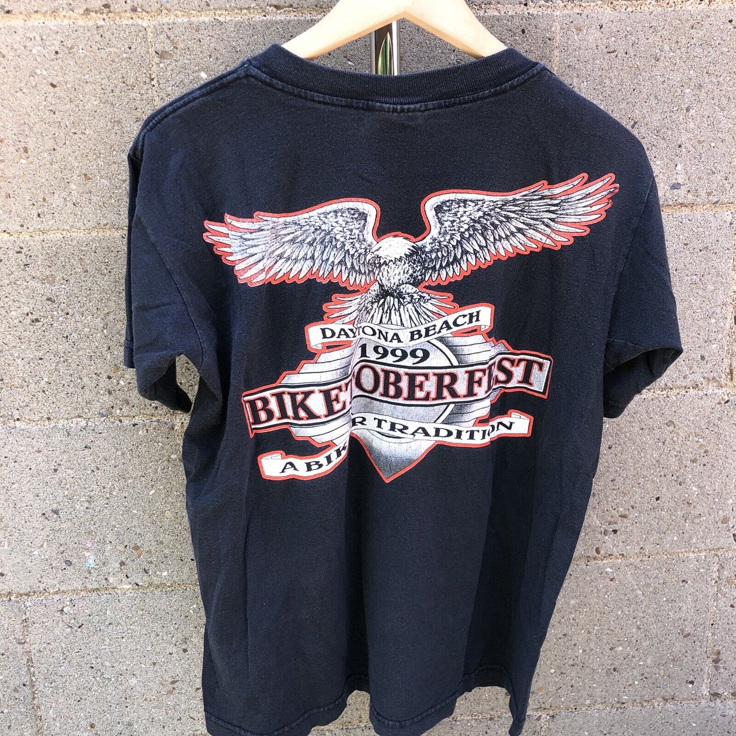 Vintage Biketoberfest 1999 T Shirt Black Harley Vibe Motorcycle Eagle Daytona