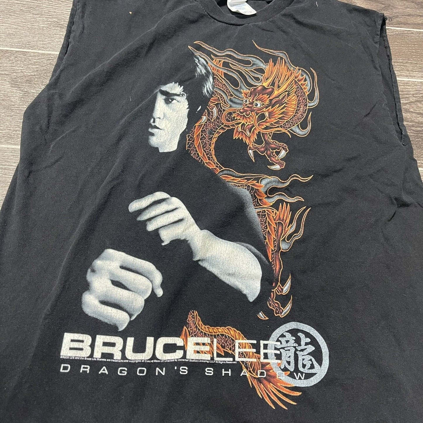 Vintage 90s Bruce Lee Dragon’s Shadow Men’s Black Tultex T-Shirt Size Large