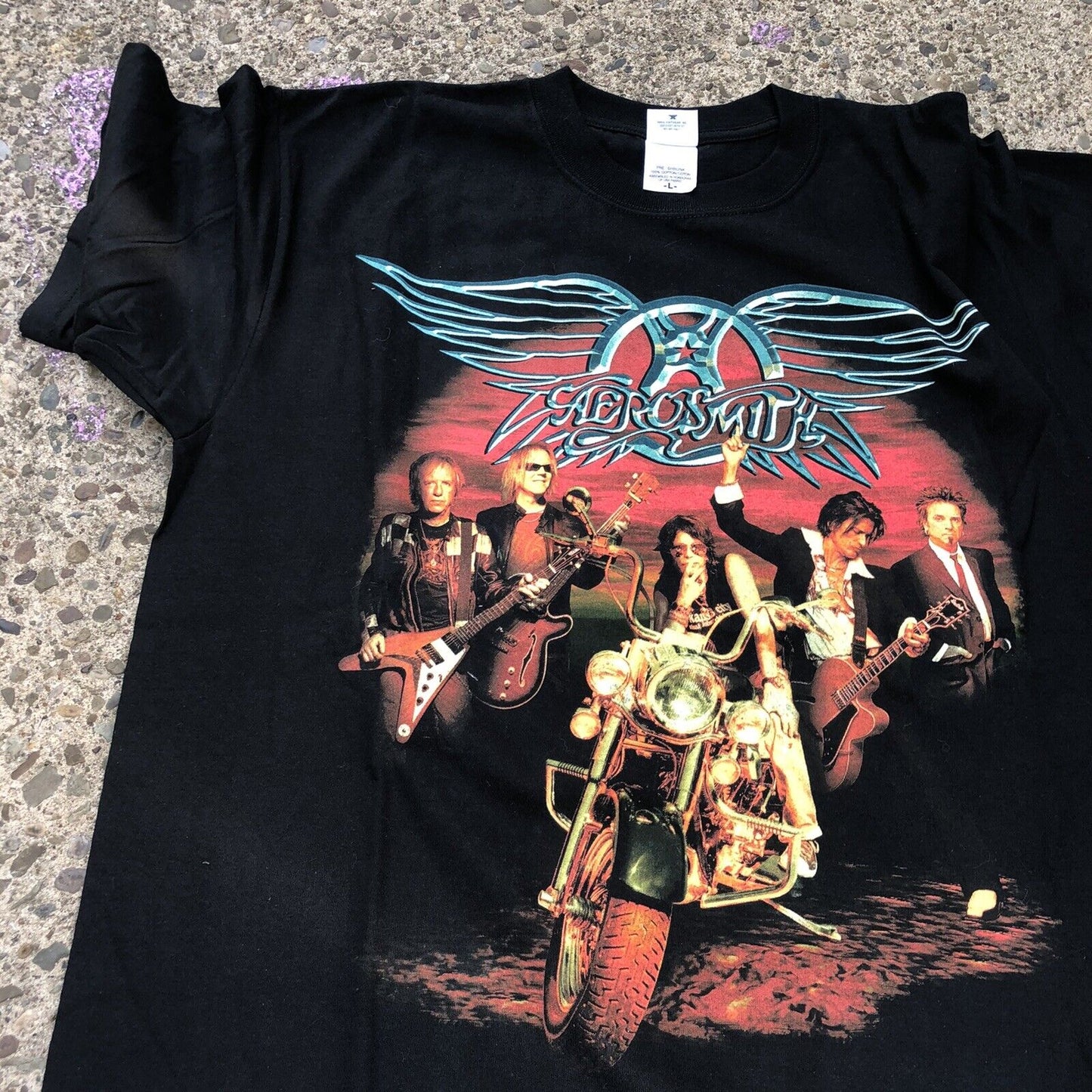2005-06 Aerosmith Rockin' The Joint Tour T-Shirt Size Medium Black Band Tee