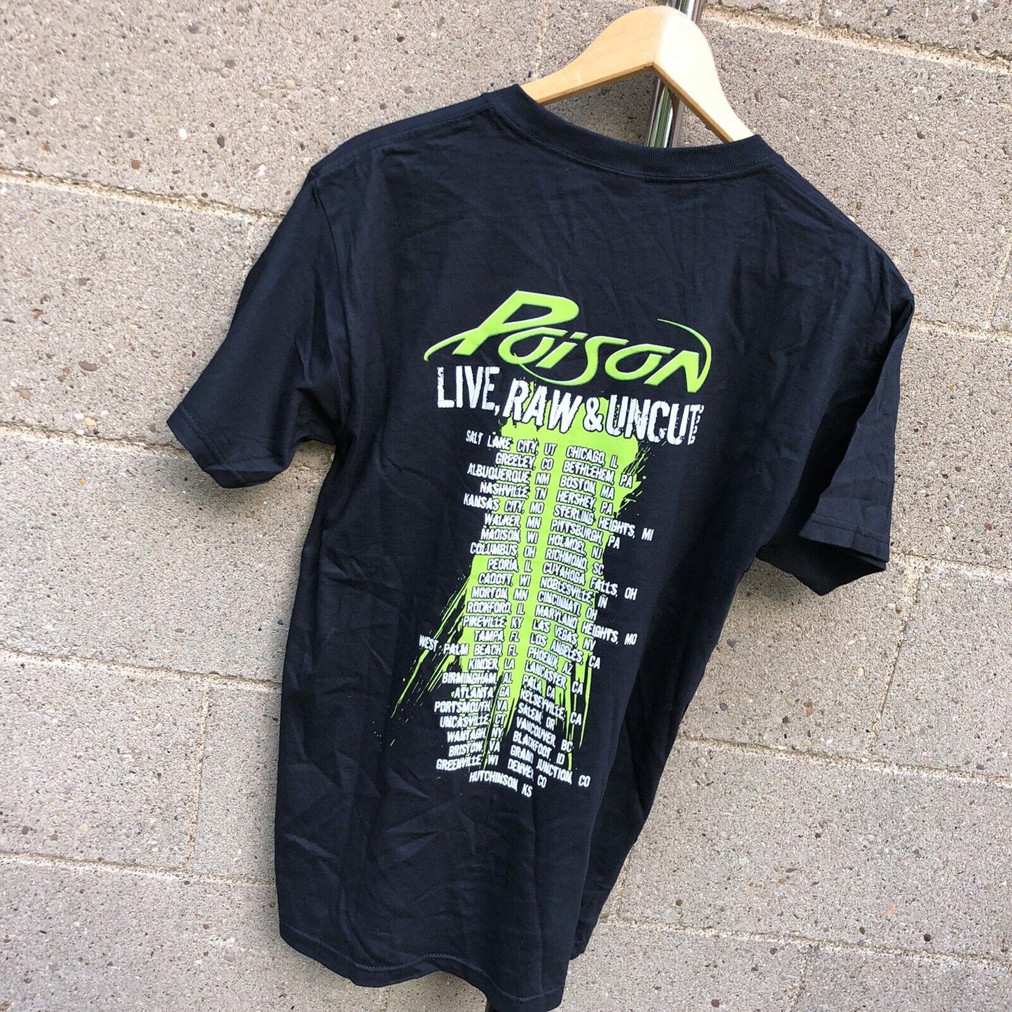 2008 POISON "LIVE, RAW & UNCUT" Medium T-Shirt ROB DE LUCA SEBASTIAN BACH