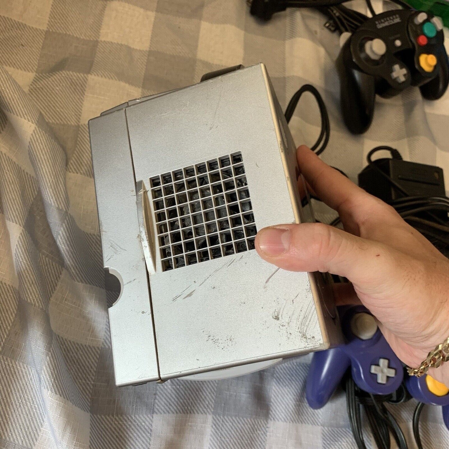 Nintendo GameCube Silver DOL-001 Console w Controller OEM Power & AV Tested