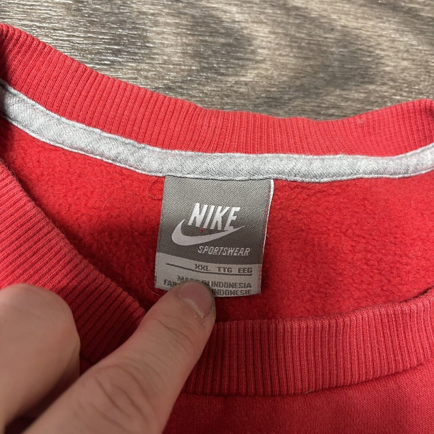 Vintage Y2K Nike Silver Tag Crewneck Sweatshirt Size XXL Red Small Check