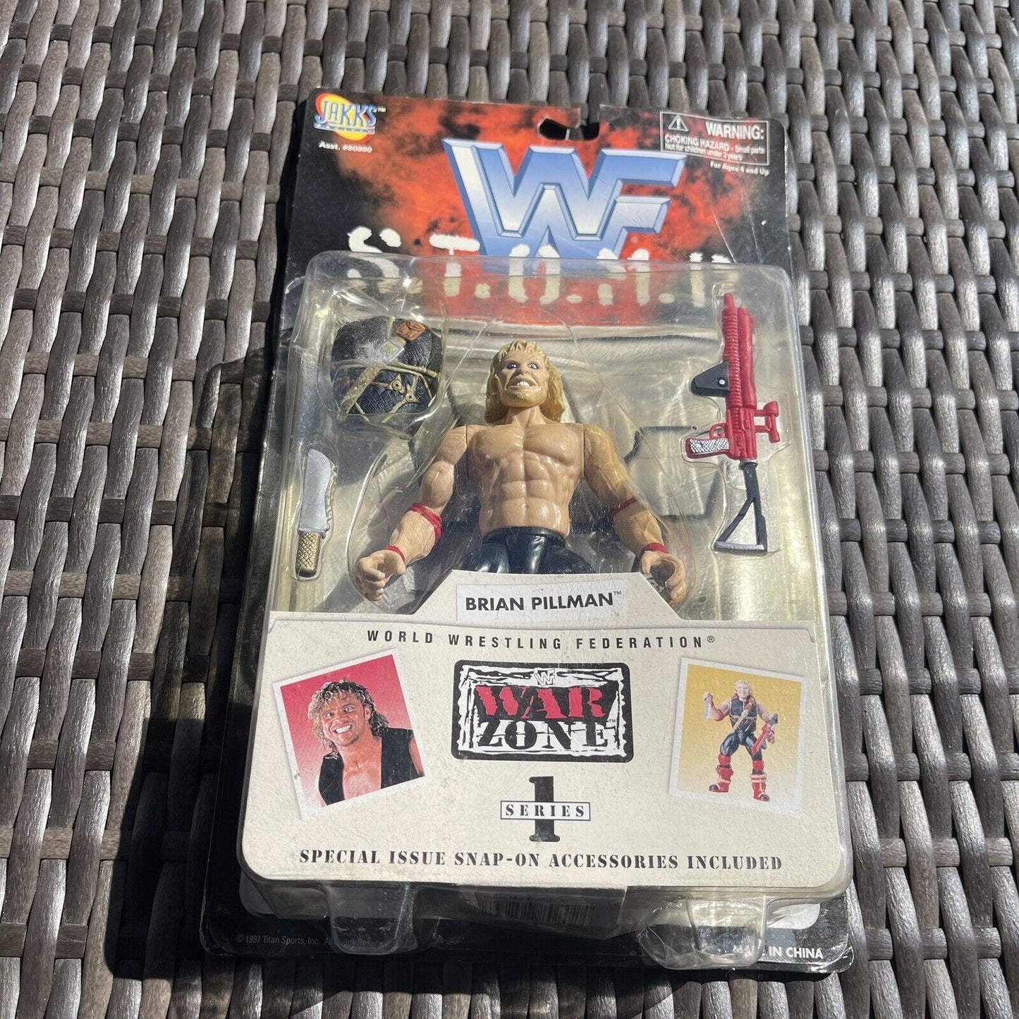 BRIAN PILLMAN Figure - WWF WWE WCW NWO Jakks Stomp Series 1 War Zone SEALED