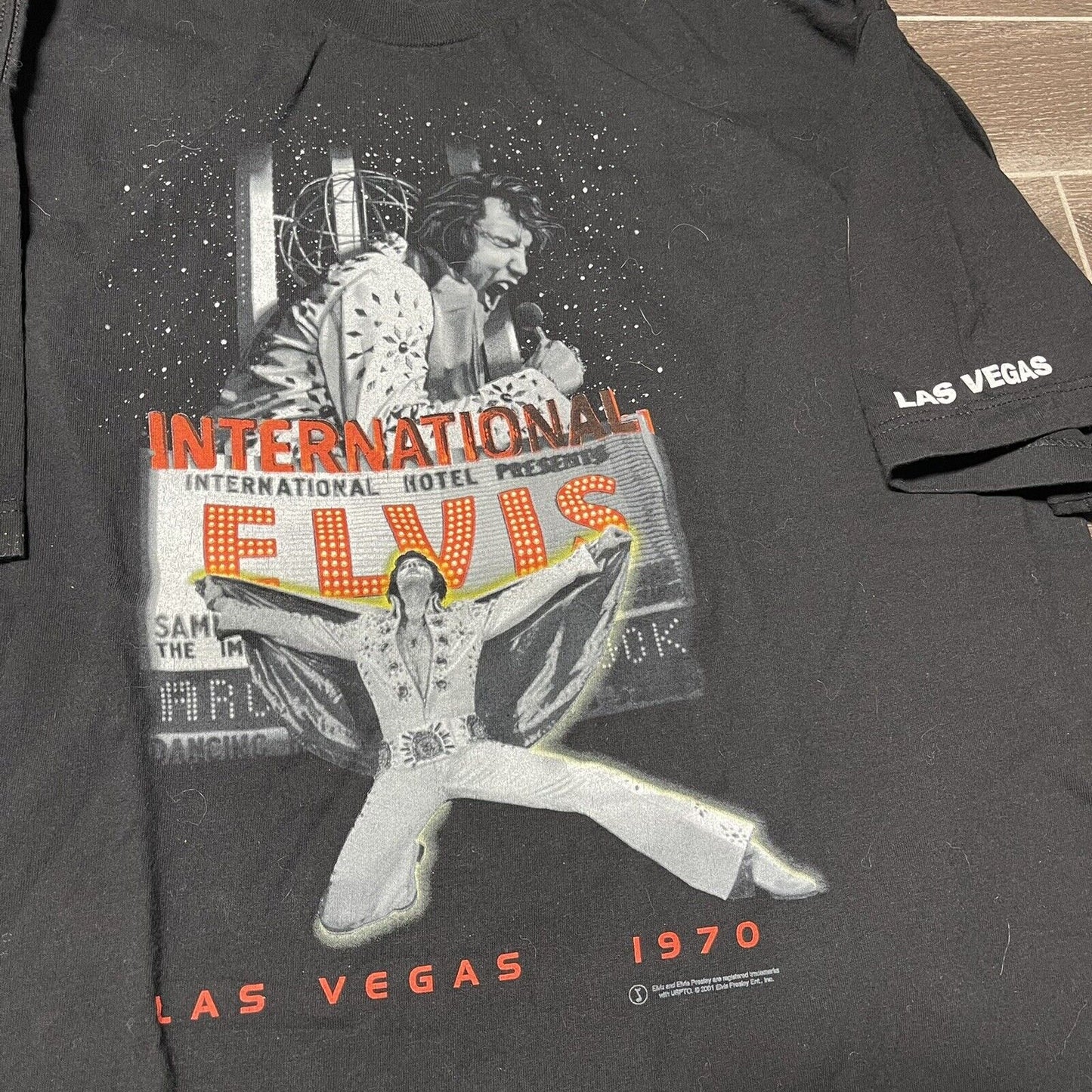 Elvis Presley T Shirt 2001 Las Vegas Black Men's Size Xl