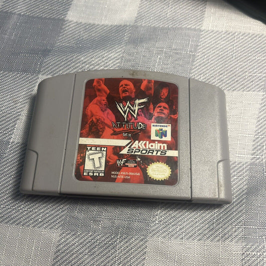 WWF Attitude Get It! (Nintendo 64, 1999) N64 Authentic Cartridge Only. Tested.