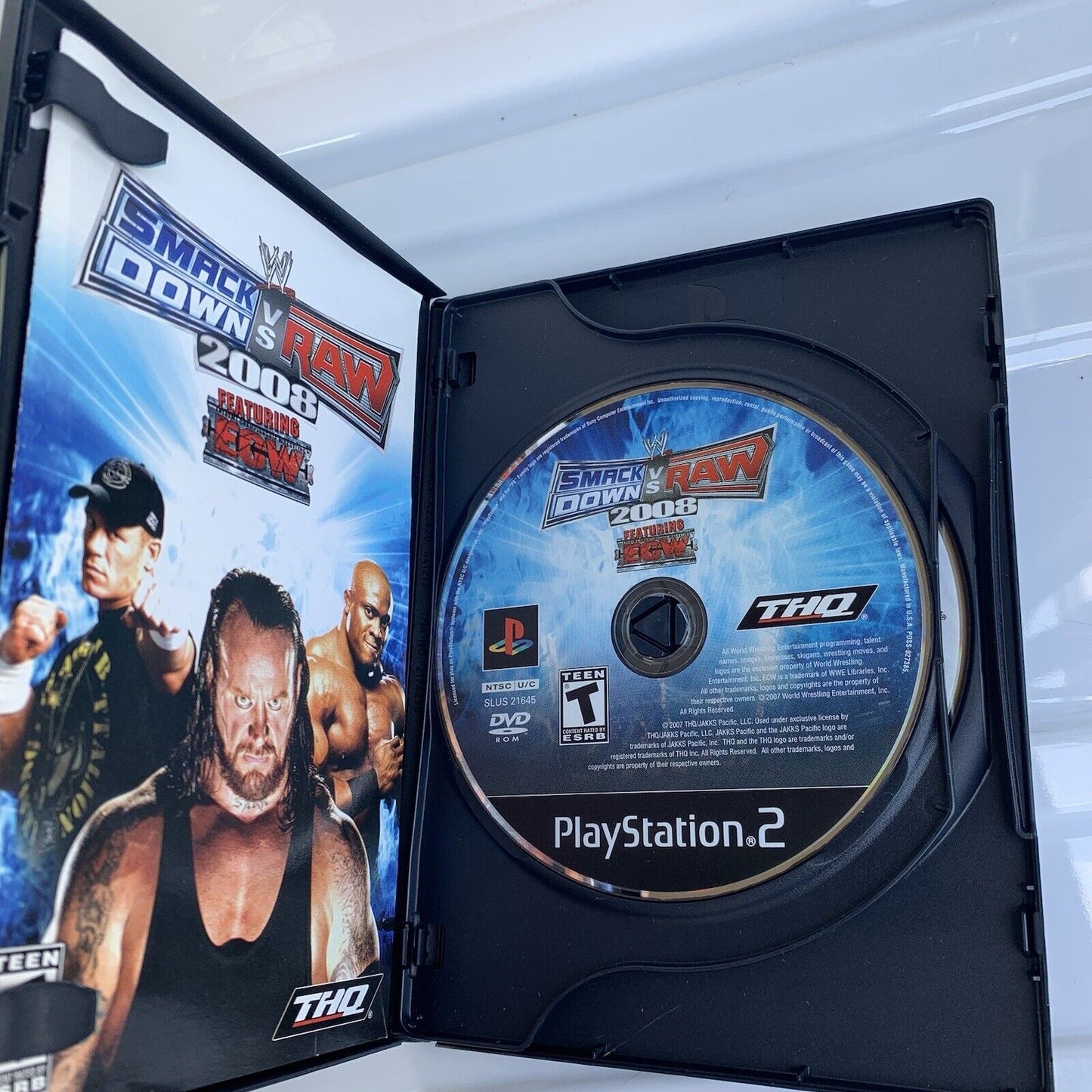 WWE SmackDown vs Raw 2008 PS2 Featuring ECW Complete Bonus Disc CIB Tested