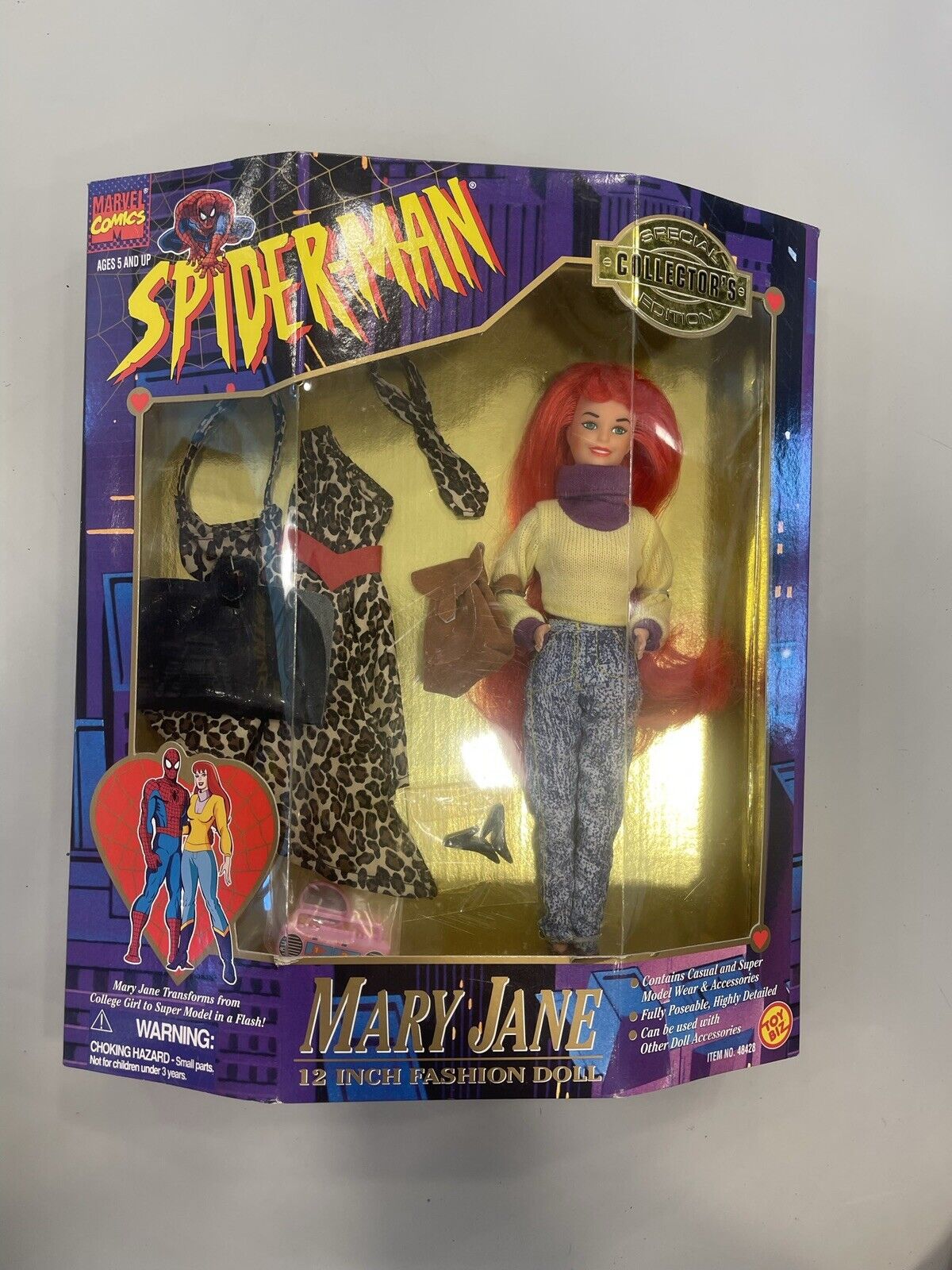 1996 Marvel Spider-Man Mary Jane - 12" Special Collector's Edition Doll - Sealed