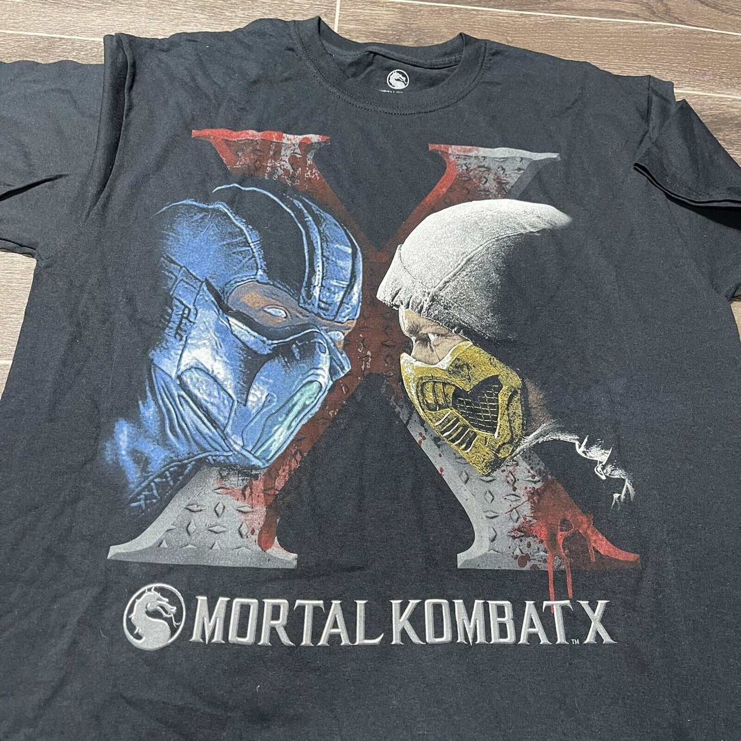 NEW Mortal Kombat X Scorpion VS Sub-Zero Men's Large T-Shirt Graphic Tee L 2015