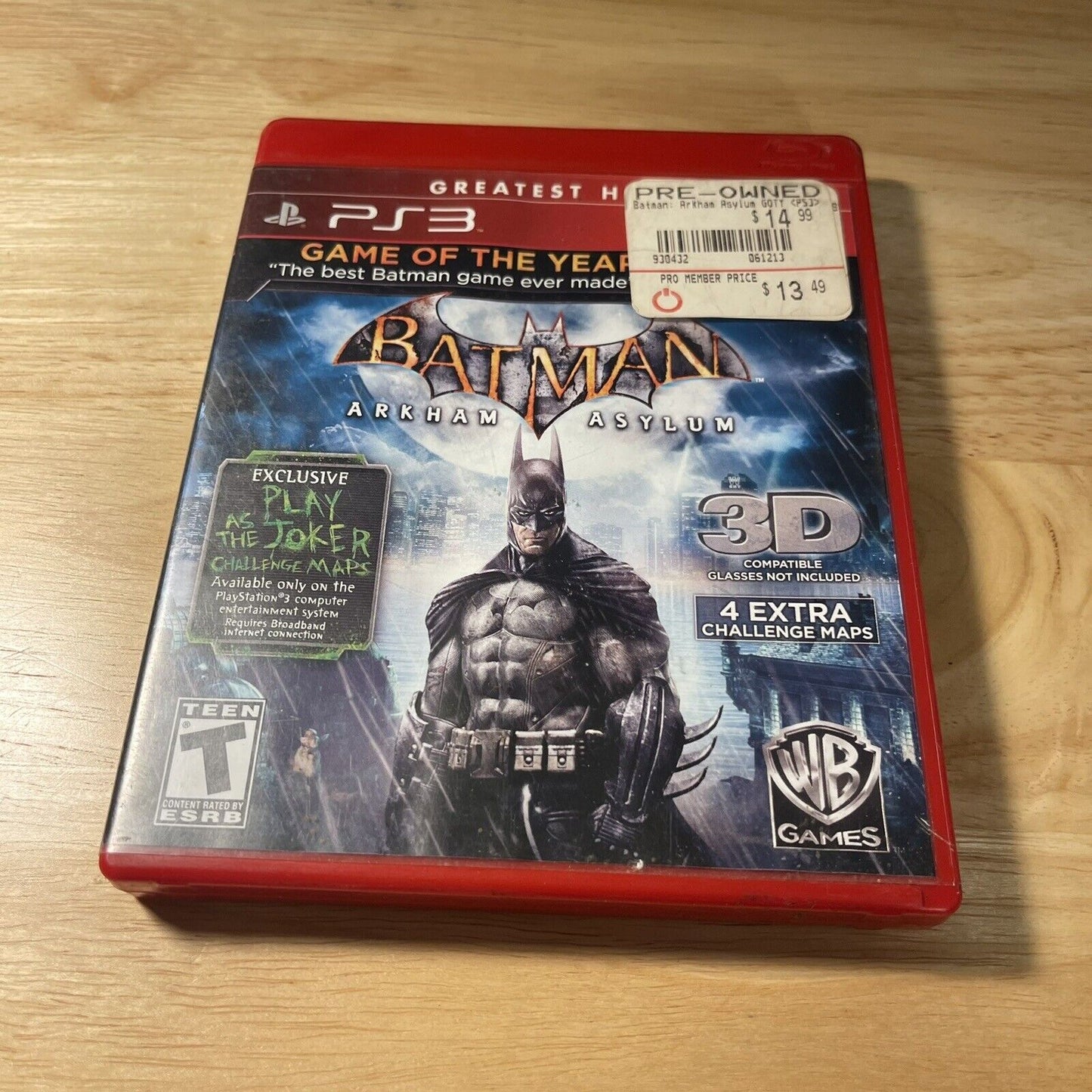 Batman: Arkham Asylum Sony PS3 PlayStation 3,