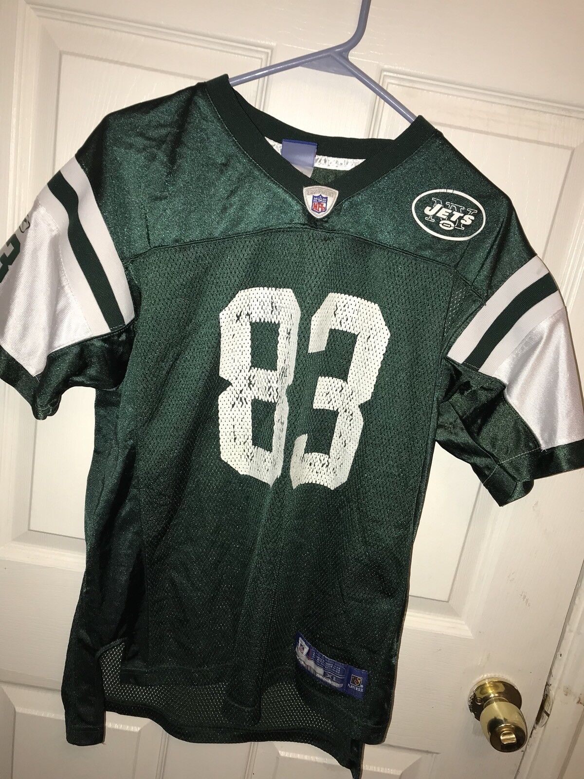 NEW YORK JETS #83 MOSS NFL FOOTBALL JERSEY YOUTH XL 18-20