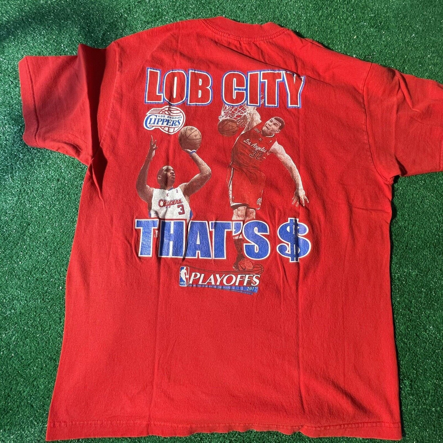 2012 Los Angeles Clippers Lob City Double Sided T Shirt Size Large