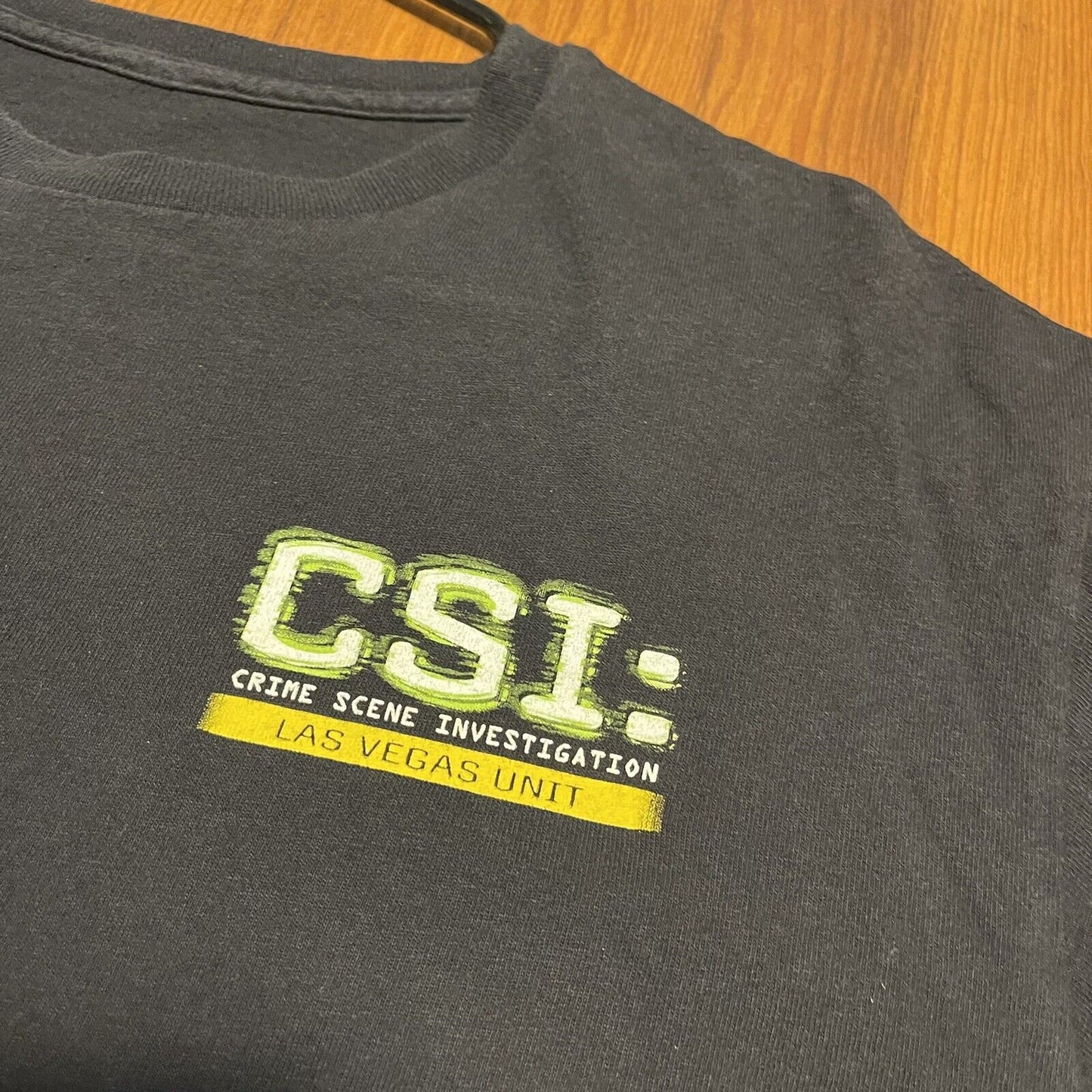 Vintage CSI Crime Scene Investigation Las Vegas Unit Black T Shirt Large