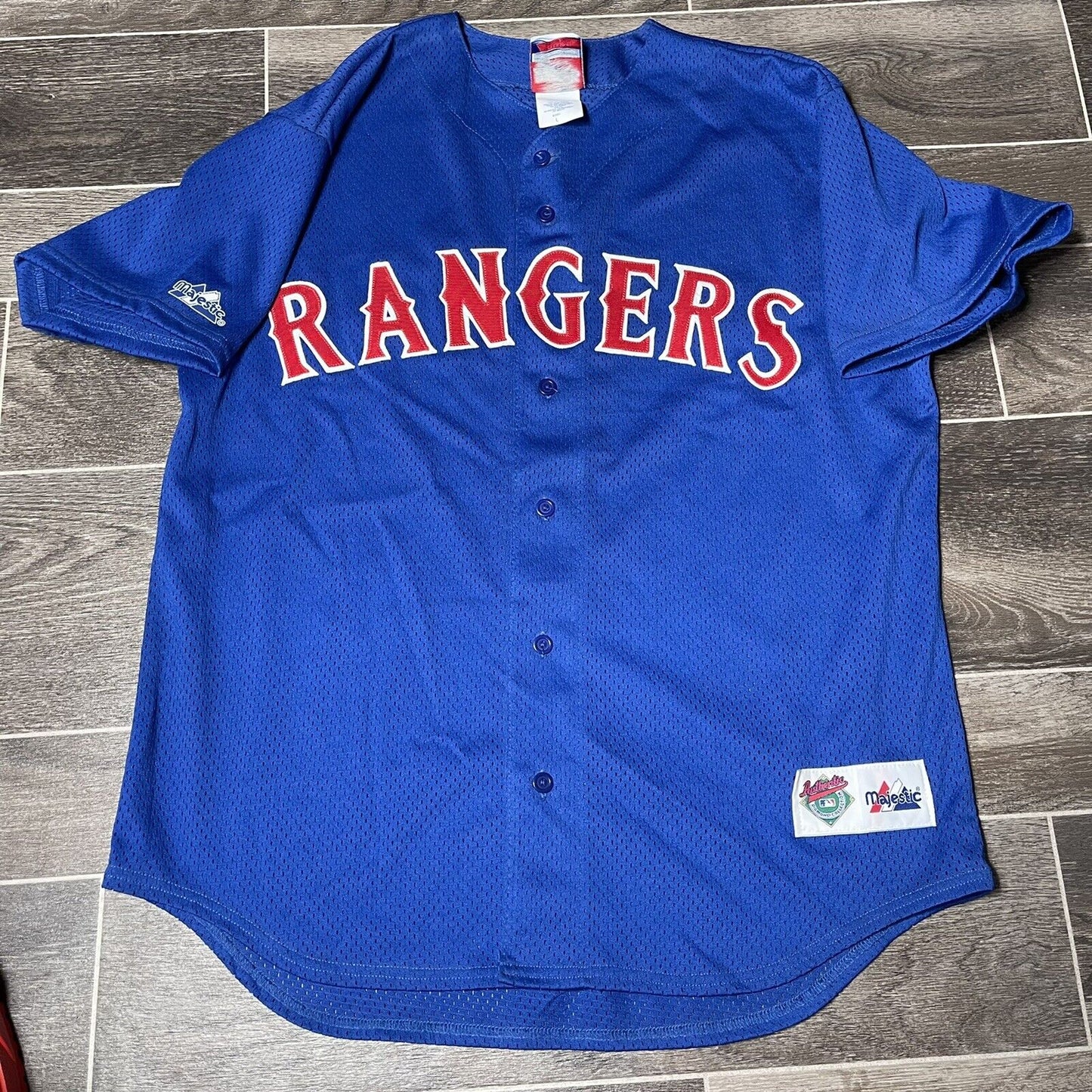Texas Rangers Majestic Diamond Collection Vintage Baseball Jersey USA sz Large