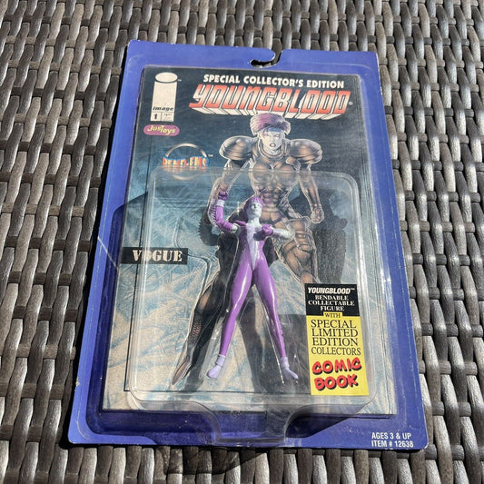 Youngblood Vogue Bendable Action Figure With Comic Book Just Toys 1995