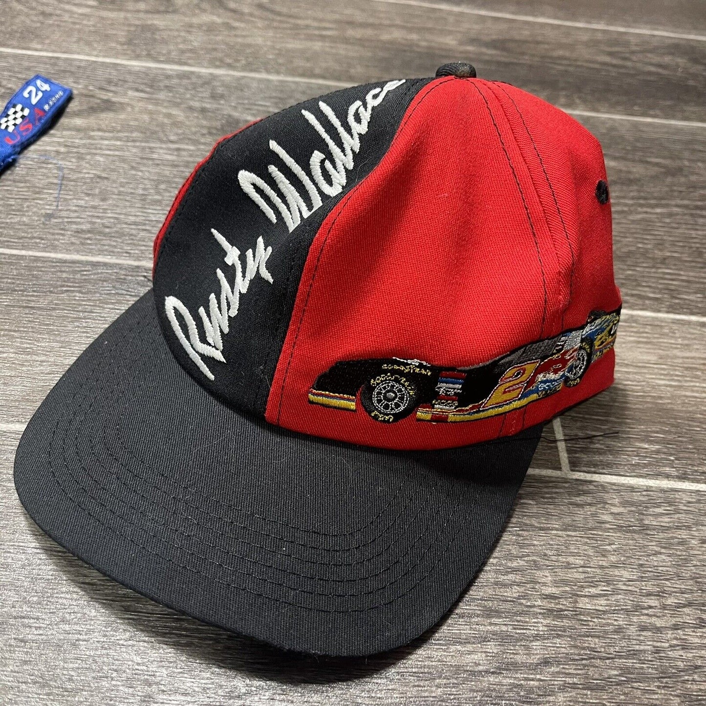 Rusty Wallace NASCAR Miller We Race For Beer Supertruck Vintage Black Hat