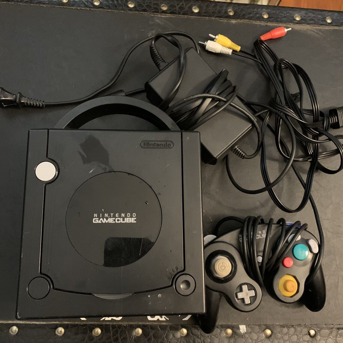 Nintendo GameCube Console (DOL-001) with Oem Controller Jet Black Tested