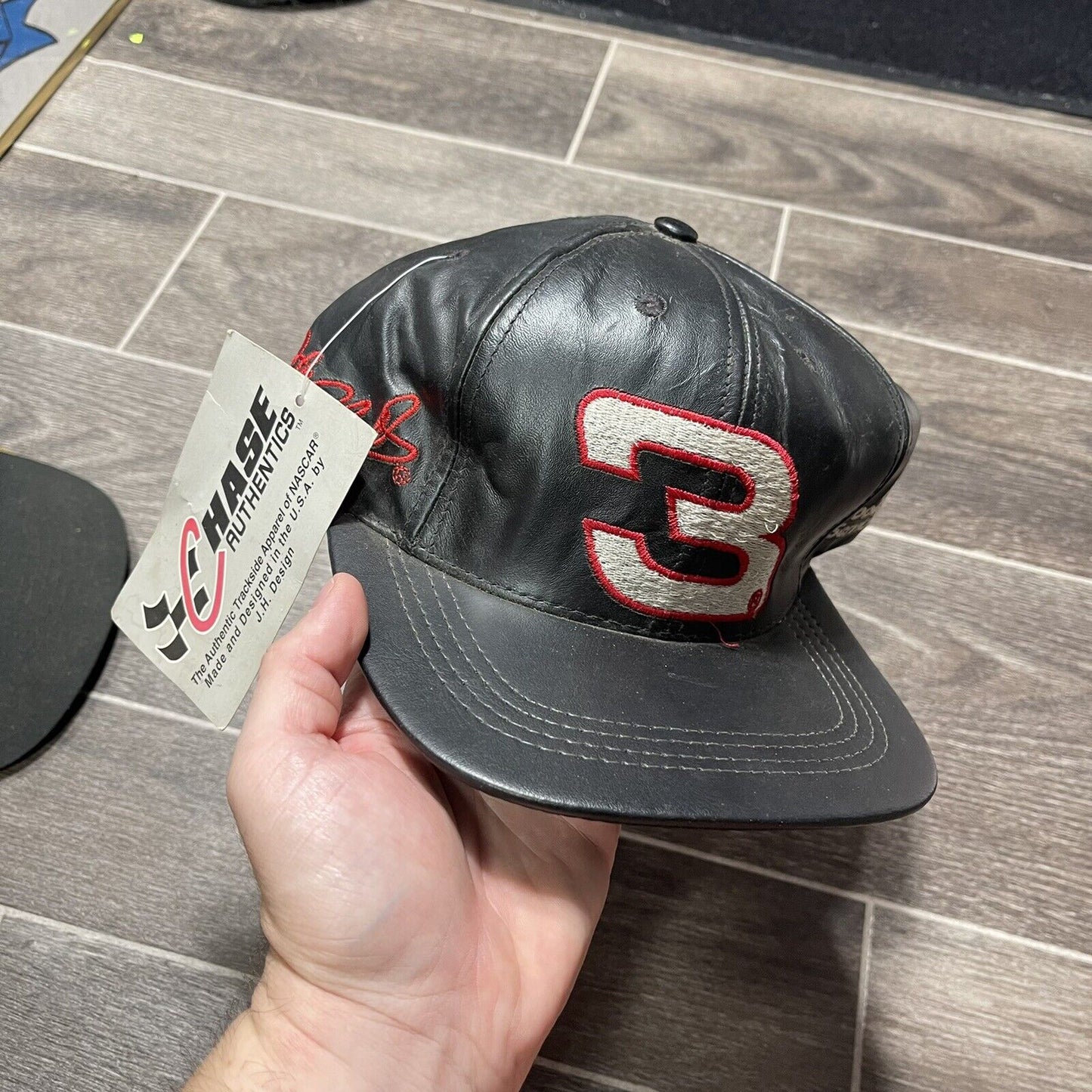 Vintage Dale Earnhardt GM Goodwrench Chase Authentics JH Design Leather Hat USA