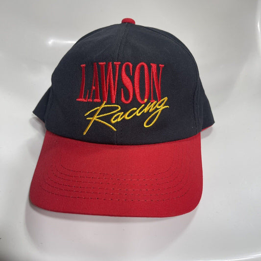 LAWSON Racing Snapback Hat Cap Drag Team Red Hot K-Products Brand Vintage USA