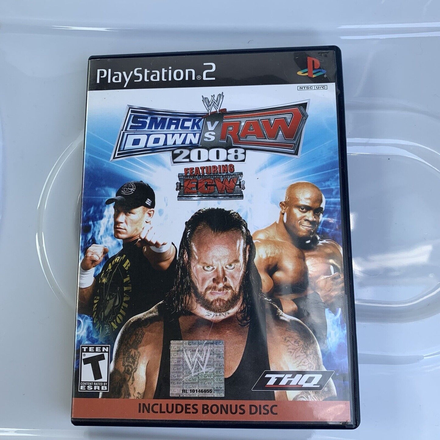 WWE SmackDown vs Raw 2008 PS2 Featuring ECW Complete Bonus Disc CIB Tested