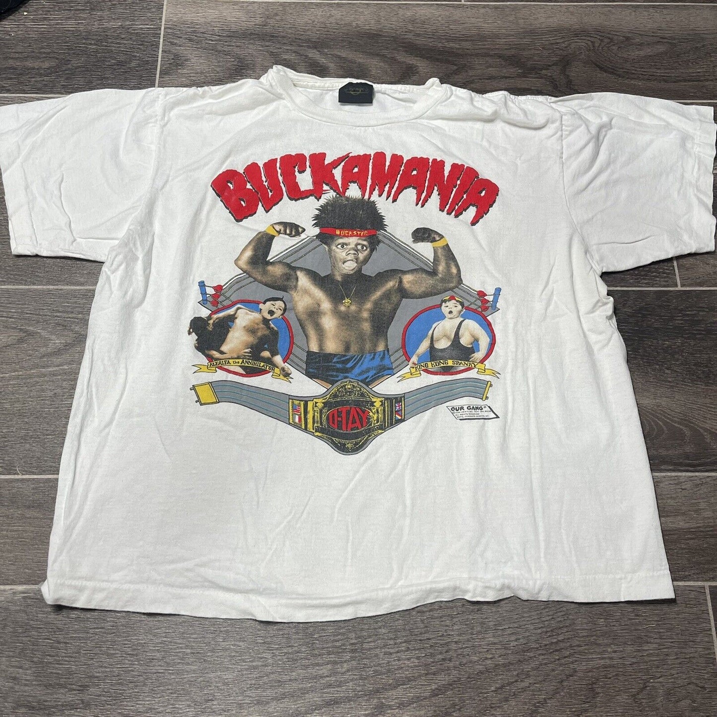 Vintage 1988 Buckwheat Buckamania Tee Shirt White Size Medium Little Rascals