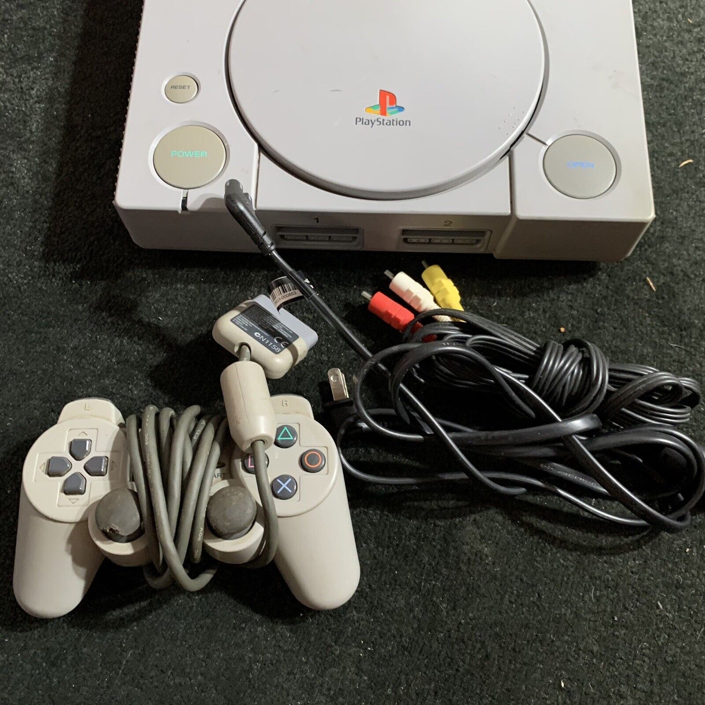PlayStation 1 PS1 Console SCPH-5501 Controller Cable Bundle Lot Tested Working