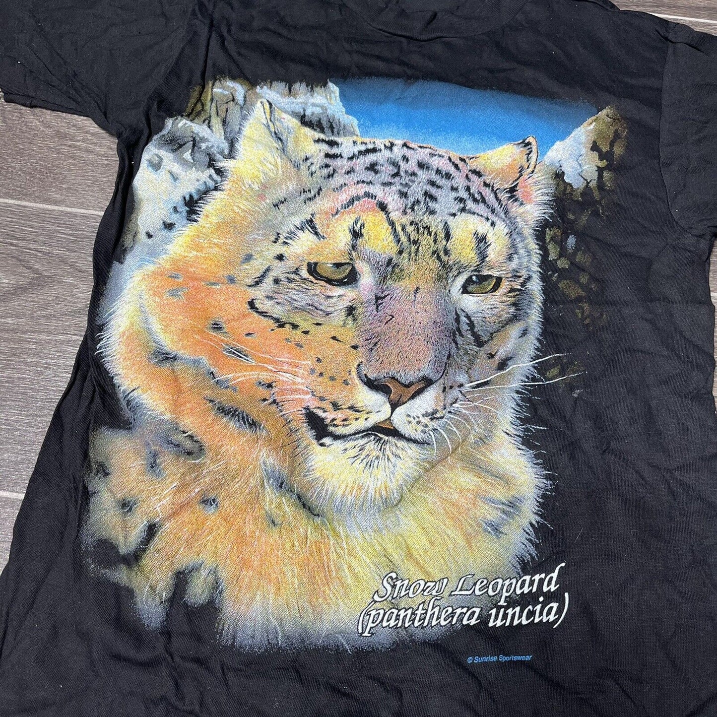 vintage american thunder snow leopard shirt size small “youth xl”