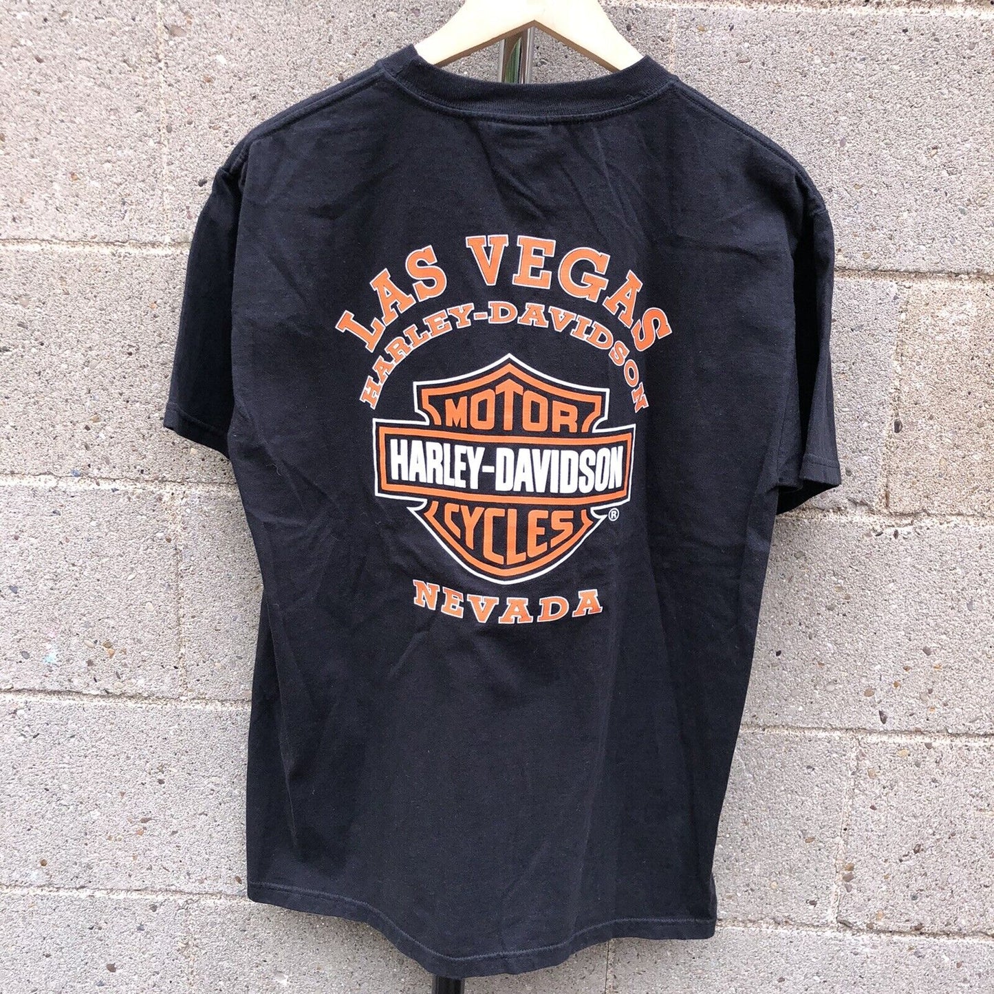 Harley Davidson Mens Medium Size Matters Qatar Graphic Shirt Sleeve T Shirt